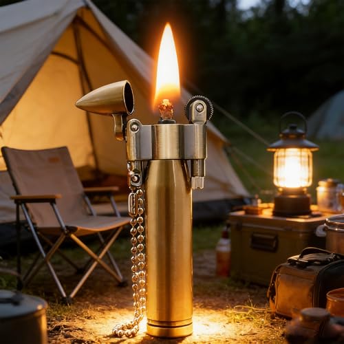 Encendedor retro estilo trench recargable portátil miniatura 3