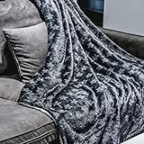 i@HOME Kuscheldecke Grau mit Stern 150x200 cm,OekoTex weiche & warme Fleecedecke Kuscheldecke, flauschig und plüsch Fleecedecke als Sofadecke Couchdecke Wohndecke