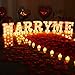 WLLEYAY Marry Me Sign Large Proposal Decorations Light Up Letters with 2000 Pcs Rose Petals and 24 Romantic LED Flameless Candles Love Balloons Kit for Valentines Engagement Wedding Outdoor Decor