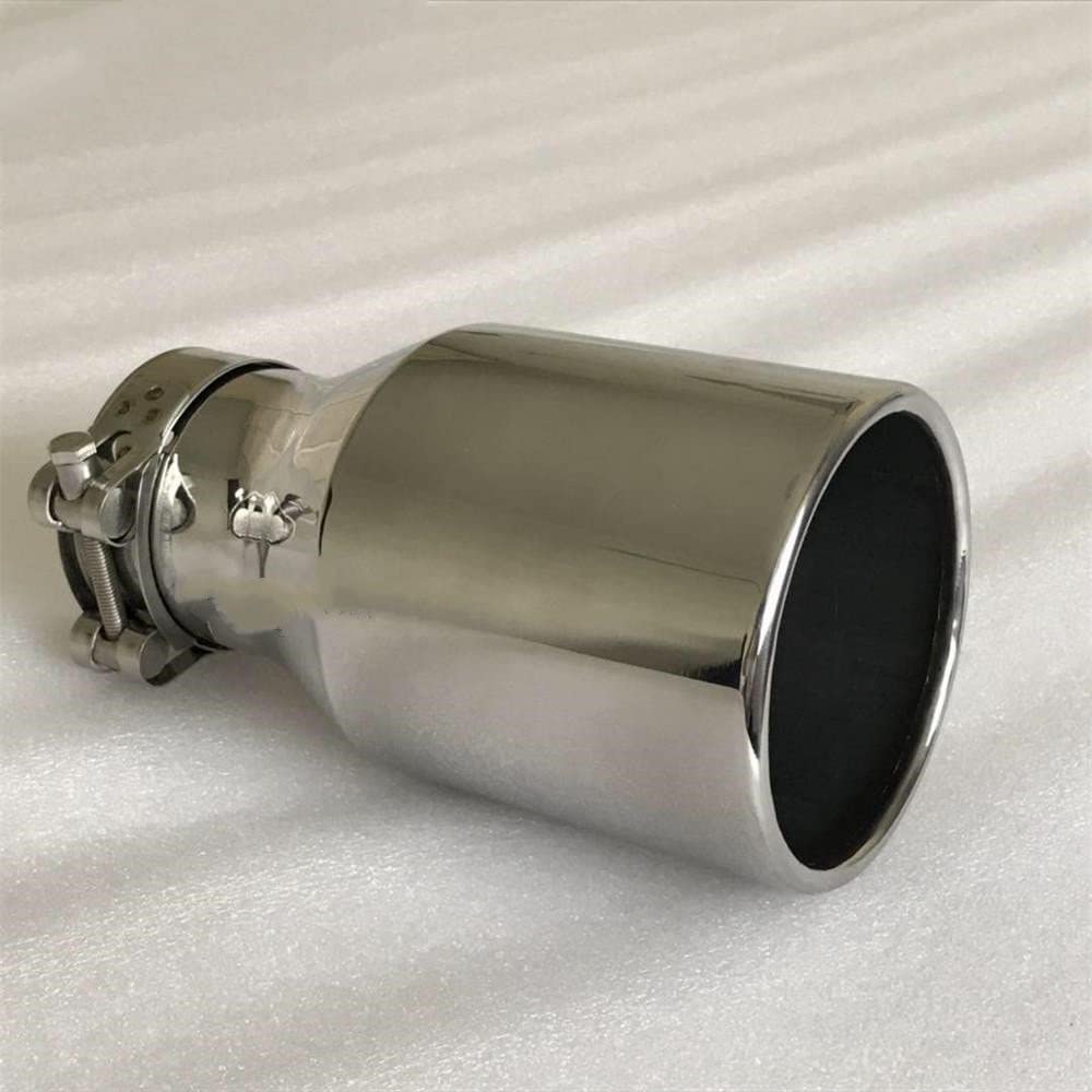 Auto Accessori Gola Di Coda Del Silenziatore Di Scarico Universale A Bordo Piatto In Acciaio Inossidabile Modifica Dell'auto Tubo Di Scarico (Size : 70MM IN-89MM OUT)