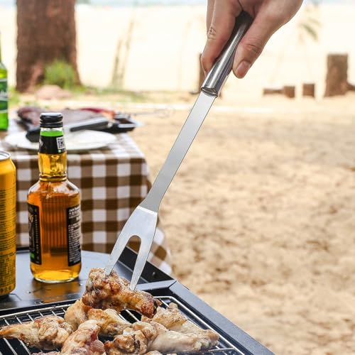 Set de utensilios para parrilla BBQ 7 piezas acero inoxidable miniatura 3