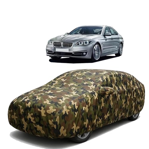 Image of Sulfar 100% Waterproof Car Body Cover Compatible with Mirror for BMW 525i with Long Lasting Durable Material (Triple Stitched, Full Bottom Elastic, Camouflage Army)