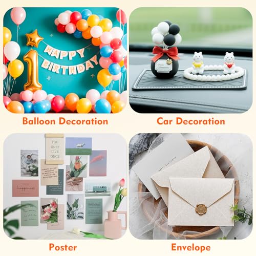 300Pcs Double Sided Adhesive Dots, Removable Clear Dots Sticky Tack, Waterproof No Trace Dots Adhesive Putty for Wall Hanging Crafts, Balloons Party Decorations Poster Picture Festival Decoration - Image 7