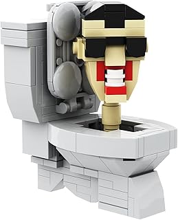 The Skibidi Toilet Action Figure Building Block Kit, Skibidi Toilet VS Cameraman,Speakerman - Toilet Man Wearing Sunglasses, Horror Game Model Toys, Collectible Anime Gift for Kids Boys Fans (127 Pcs)