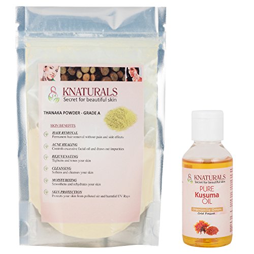 KNATURALS Thanaka Powder, 100 g with Kusuma Oil, 100 ml
