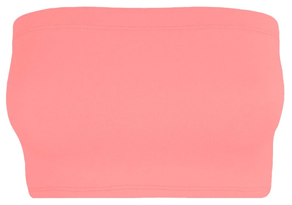 Womens Plain Boob Tube Everyday Bra Girls Strapless Bandeau Vest Crop Top