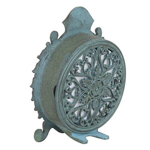 Nikky Home B01EQQF5ZI Baroque Style Pewter Quartz Small Round Table Clock thumb #4