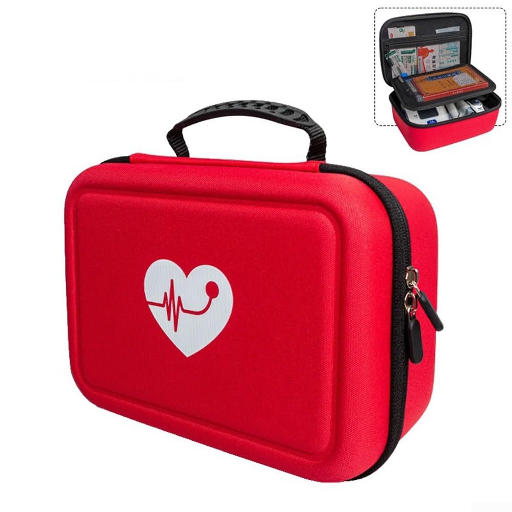 Bolsa de almacenamiento multifuncional para monitor, para suministros de primeros auxilios, monitor de presión arterial portátil, bolsa para kit de hogar (negro)