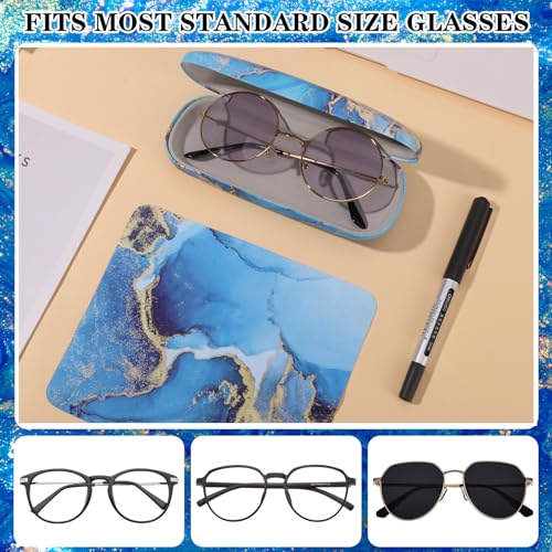 Image of Hard Shell Eyeglasses Case, Eye Glass Cases Womens Hard Shell With Cleaning Cloth Portable Eyewear Case for Women Men