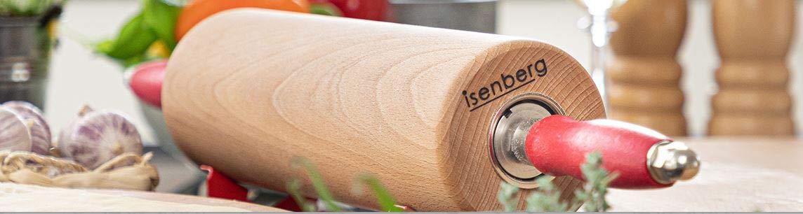 Teigroller Rollholz Wellholz mit Edelstahlkugellager Buche Walzenlängen 25 cm Isenberg