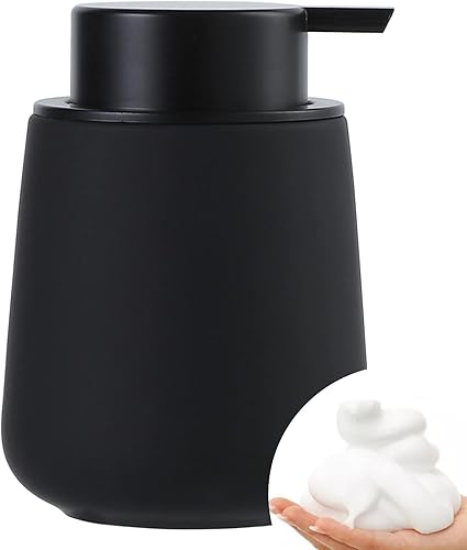 Miniatura 1 de BosilunLife Dispensador de jabón de manos de espuma, dispensador de loción de baño de 12 onzas, dispensador de jabón de manos espumoso negro,
