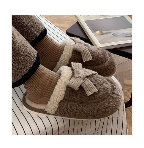 Bow slippers Plush cotton slippers Cotton slippers for men and women at home Warm cotton slippers Cotton slippers3