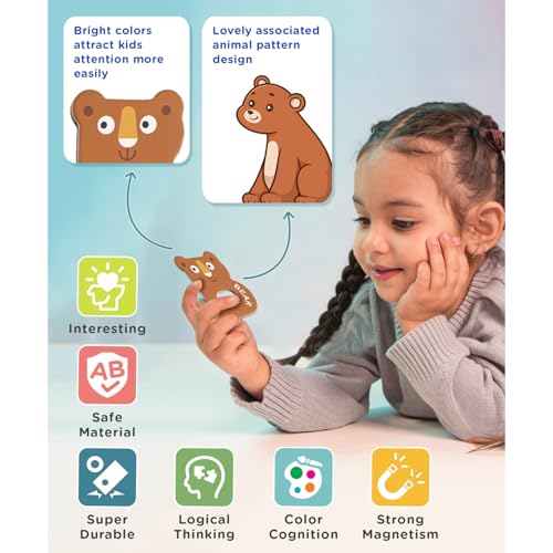 Image of Play Nation Premium 26 Pcs Animal Themed Magnetic Alphabets Fun Learning&Educational Toy for 2+ Years Montessori Colorful Animal Alphabet Fridge Magnets for Toddlers BIS Certified 1 Set
