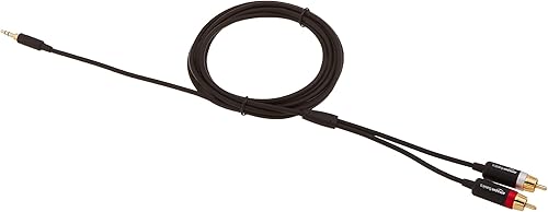 Miniatura 4 de Yaxa Basics Adaptador de 3.5 Aux a 2 x RCA, Cable de Audio para Amplificadores, Altavoces Activos con Conectores Chapados en Oro, 8 Pies/2.4 m