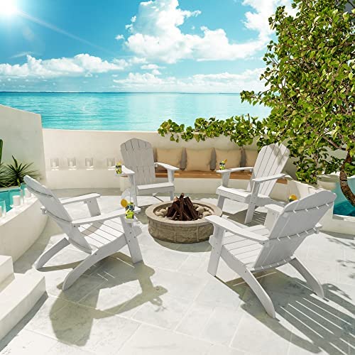 Oversized-Plastic-Adirondack-Chair-Set-of-2-with-Cup-Holder-Large-Dual-Purpose-Weather-Resistant-Poly-Lumber-Outdoor-Chairs-Duty-Rating-Widely-Used-in-Patio-Lawn-Outside-Garden-Chair-White Oversized Plastic Adirondack Chair Set of 2 with Cup Holder Large Dual Purpose Weather Resistant Poly Lumber Outdoor Chairs Duty Rating Widely Used in Patio Lawn Outside Garden Chair White