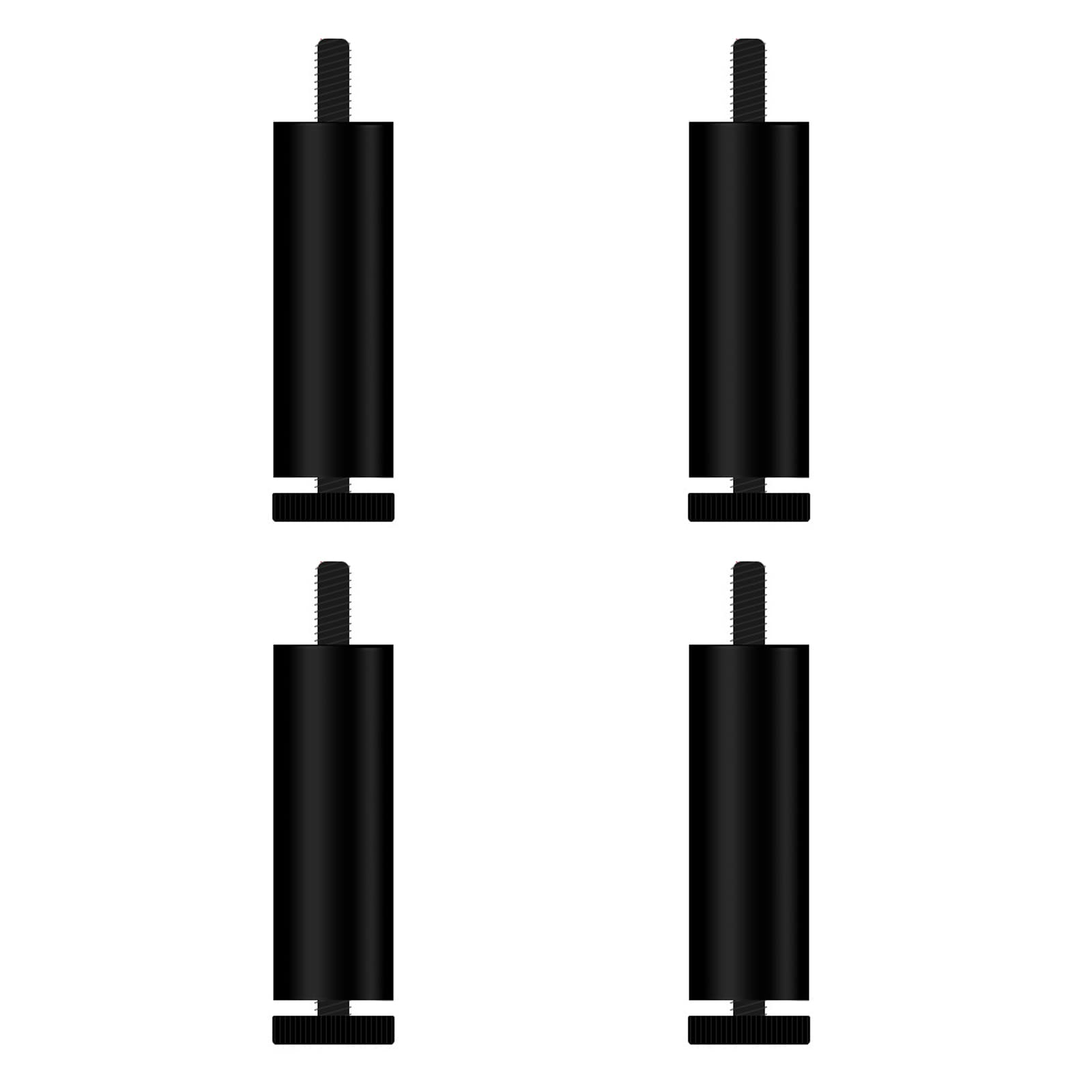 FCXURKOD Adjustable Metal Sofa Legs - Set of 4 Round M6 Thread Furniture Legs for Sofa Chair Bed - 15cm/5.91in Black Replacement Legs for Home Decor