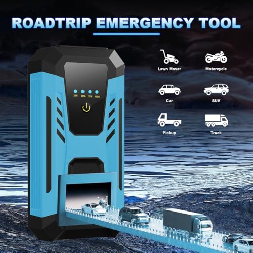 12v Jump Starter for 10.0L Gas/8.0L Diesel, 6000A Peak Car Battery Jumper Starter Portable, IP66 Waterproof Jump Box wit - Additional View