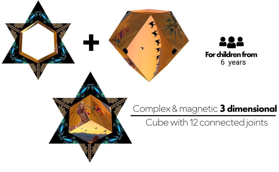 Image of Magic Cube's Shape Shifting Puzzle Box - Magnetic Cubes Puzzle Fun Cubes - Fidget Cubes Mind-Challenging Fun Game Magnetic Cube Transforms Into Over 70+ Shapes for Kids, Teens, and Adults (Medium)