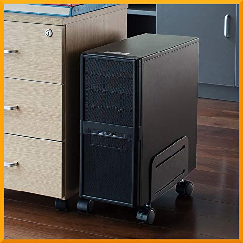 ATX - Soporte para torre de ordenador con ruedas, color negro