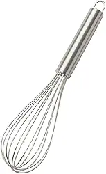 Fouet Fuê Aço Inox Batedor Claras Ovos Molhos Cremes Resistente Ergonômico Cozinha Gourmet Utensílio Profissional