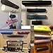 Wall Mount Yoga Mat Foam Roller and Towel Rack Hooks , Exercise Mat Storage Shelf for Hanging Yoga Strap and Resistance Bands at Your Fitness Class or Home Gym, Adjustable Size,Up to 20Lbs - （2 Pack）