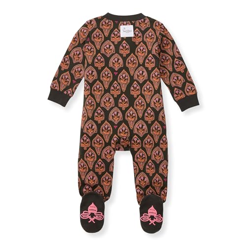 image for Burt's Bees Baby Girls' Organic Cotton Sleep and Play Footed Pajamas, 