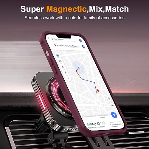 Image of Compatible with iPhone 13 Pro Case with Stand 6.1 inch,Wine Red