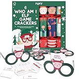 Celebration Crackers – 6 x 12-Inch Foxy Elf Who Am I Family Game Christmas Crackers for Kids – FSC Certified, Recyclable Packaging, No Plastic, Reusable Contents