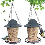 Small Bird Feeder - Durable Plastic Design, Easy Fill & Clean, Attracts Finches & Songbirds, Great for Outdoor Use in Yards, Porches and Decks