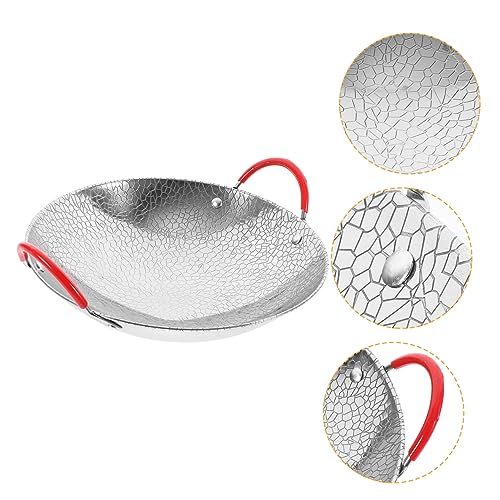 Wok de acero inoxidable con doble asa para cocina