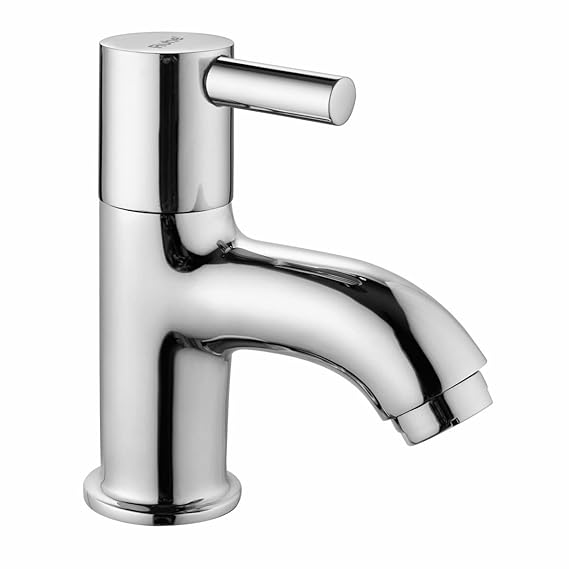 Ruhe Kara Pillar Cock Faucet/Tap | Brass Faucet with Chrome Finish for Bathroom Washbasins & Kitchen Sinks
