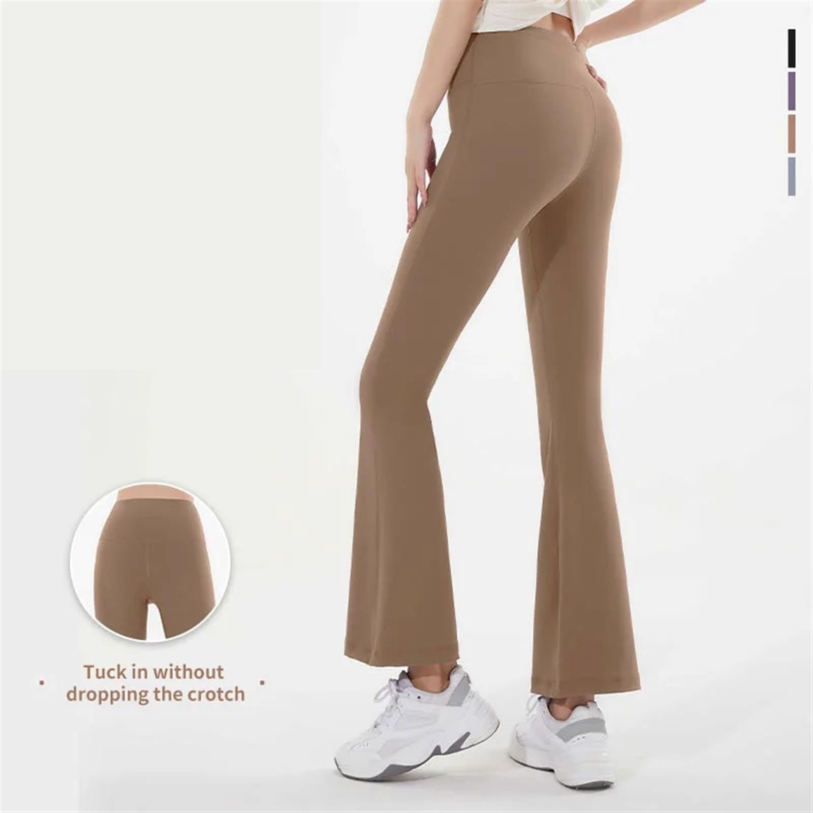 Leggings Donna Leggings Svasati Pantaloni da Yoga Pantaloni a Gamba Larga a Vita Alta da Donna Pantaloni Sportivi da Palestra Neri Pantaloni Svasati Taglie Forti(YG-2,M)