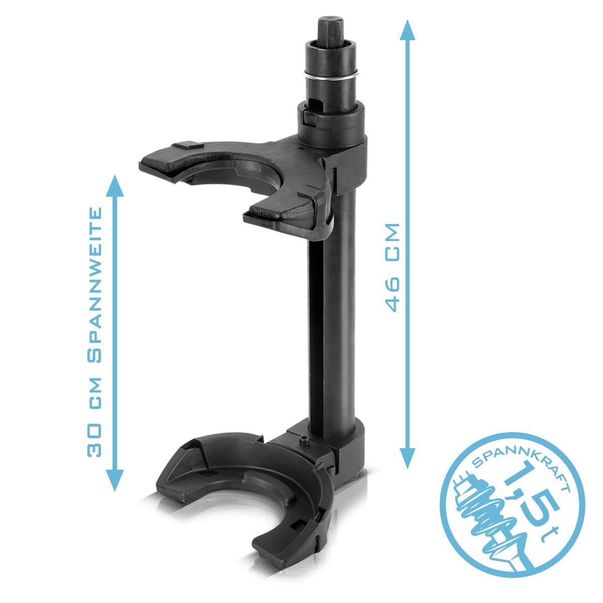 STAHLWERK Tensor de muelles con fuerza de sujeción de 1,5 t | tensor de montaje para coche | herramienta de tuning | tensor de resorte interior | herramienta de puntal para el montaje y desmontaje de