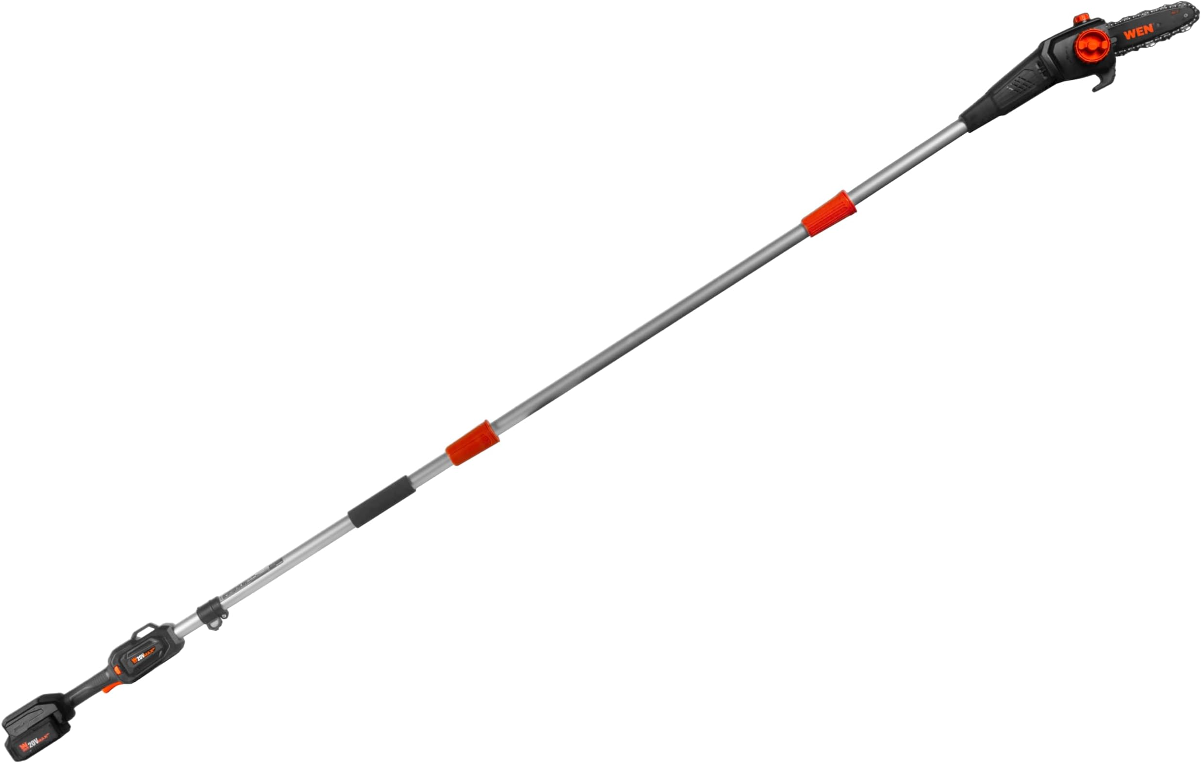 WEN 20V Max Cordless 8-Inch Pole Saw with 14.5-Foot Reach, 4Ah Battery, and Charger (20719)
