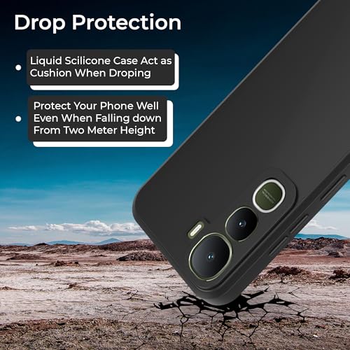Image of A rtistque Back Cover Case for Vivo Y400 5G with Camera Protection | Shockproof TPU|Stylish Protective Design|Slim Fit|Ultra Matte| Back Cover - Black