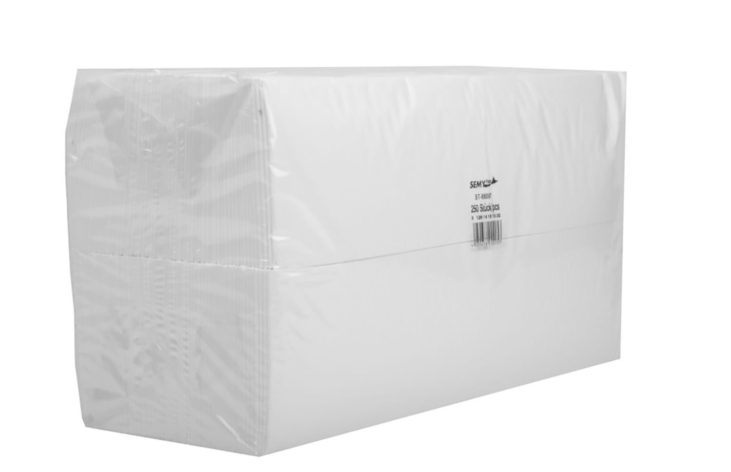 Lot de 4 packs de 250 serviettes de table double épaisseur Pliage 8 Blanc 40 x 40 cm