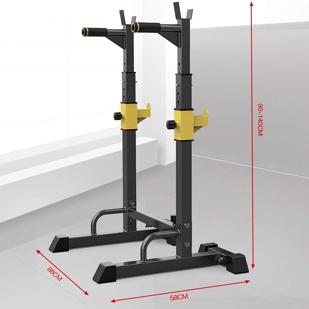 Squat Rack Barbell Rack Adjustable Dip Stand Adjustable Squat Rack Bench Press Weight Stand Barbell for Curl Barbell Olympic Barbell Free-Press Bench, Weightlif
