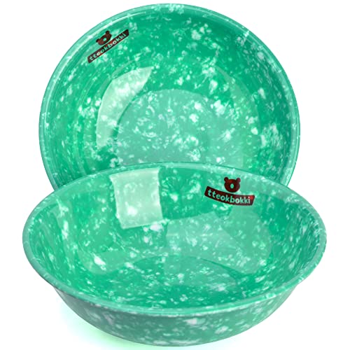 OkidsMall Traditional Korean Snack Tteokbokki Rice Cakes Ramen Melamine Bowls set of 2, 32oz 8-inch