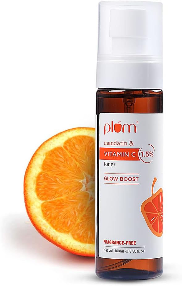 Plum Vitamin C Face Toner for Glowing Skin & Reduce Pigmentation | for Women & Men | with Mandarin & Kakadu | Alcohol Free | for Oily, Combination, Acne Prone, Dry, Normal, Sensitive Skin | 100ml