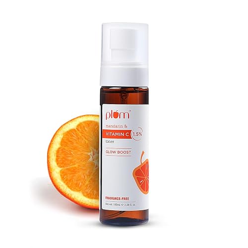 Plum Vitamin C Face Toner for Glowing Skin & Reduce Pigmentation | for Women & Men | with Mandarin & Kakadu | Alcohol Free | for Oily, Combination, Acne Prone, Dry, Normal, Sensitive Skin | 100ml