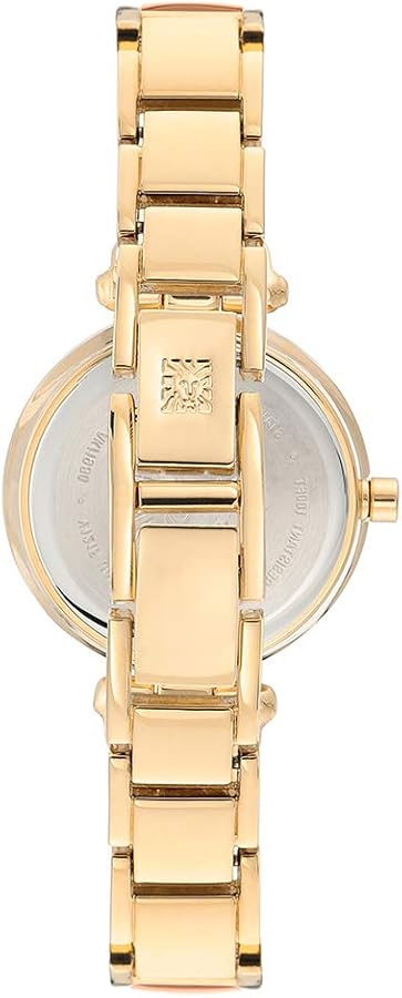 Anne Klein レディース 本物のダイヤモンドダイヤルバングルウォッチ AK/3636, ホワイト/ローズゴールド。,並行輸入品