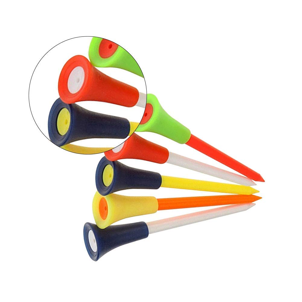 Wedhapy 50Pcs 83mm Golf Tees Mixed Color Golf Tees Plastic Golf Tee Mixed Golf Tees Plastic Golf Tees Magnetic Golf Hat Clip and Ball Marker Multicolor