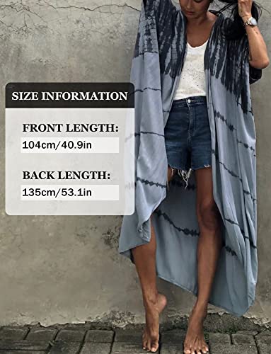 Kimono de baño abierto FEOYA para mujer con cinturón ajustable 6