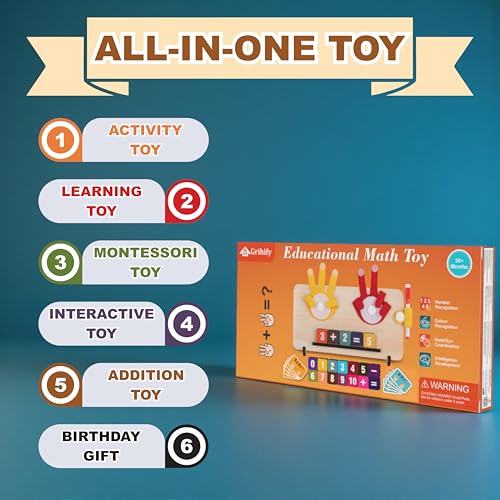 Image of Educational Math Learning & Activity Toys for Kids 3-5 | Early Cognitive Development Montessori Toy for 3, 4 | Number Counting for Toddlers 3, 4 | Birthday Gift for 3, 4, 5 Year Old Boys & Girls