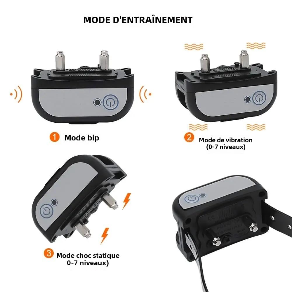 Système de clôture électronique sans Fil pour Chien de Compagnie 2 en 1 et Collier de Dressage pour Chien Bip Choc Vibration Formation et Fonction de clôture(pour 1 Chien)