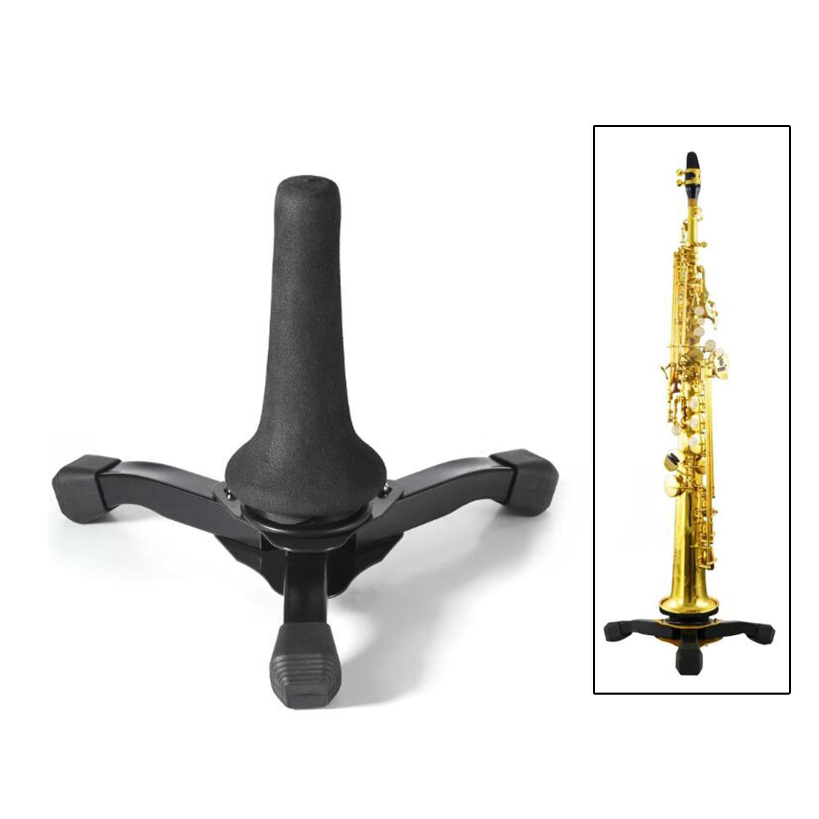 Oshhni Soporte para trompeta, base resistente y portátil para instrumentos de viento, color negro