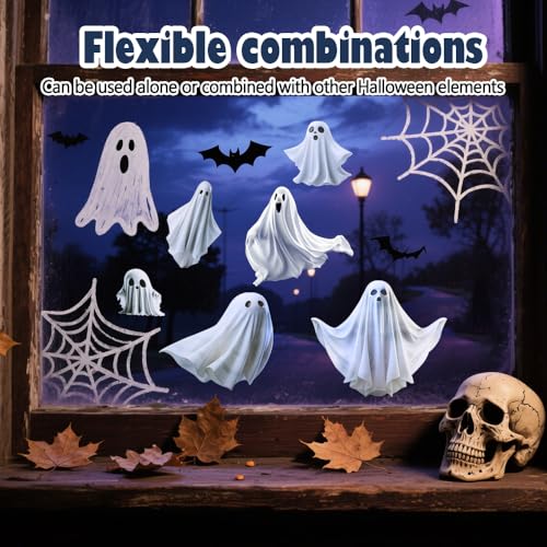 Halloween Window Clings, Double Sided Ghost Window Stickers Reusable Ghosts Decal for Home Party Store Glass Decor - Image 4