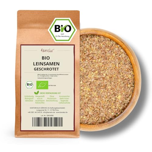 Kamelur Bio Leinsamen geschrotet (2,5kg) - BIO Leinsaat geschrotet gequetscht aus kontrolliert biologischem Anbau