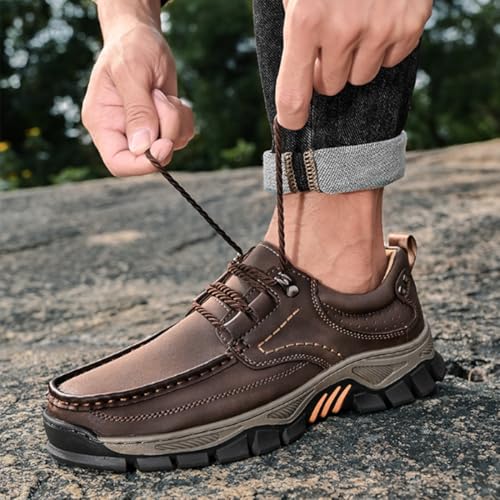 Enjerr Orthopedic Balance Shoes Men, Arch Support Hands-Free Genuine Leather Slip-On Loafers, Comfortable Walking Work Shoes3