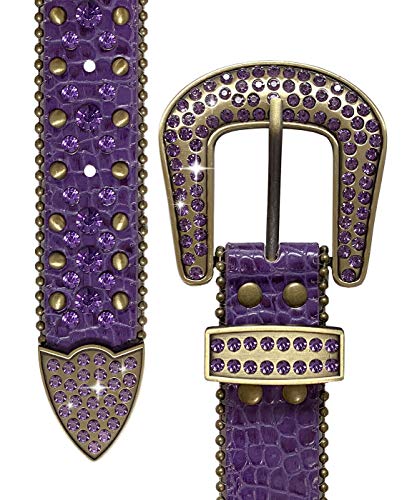 35158 50158 Women's Belts Rhinestone Belt Fashion Western Cowgirl Bling Studded Design Leather Belt2